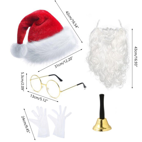 Weihnachtsmann-Kleidungsset, Plüsch-Weihnachtsmütze, weißer 2