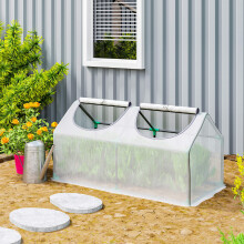 Outsunny Greenhouse Plants Foil Tomato Vegetable House W/ 2 Windows White