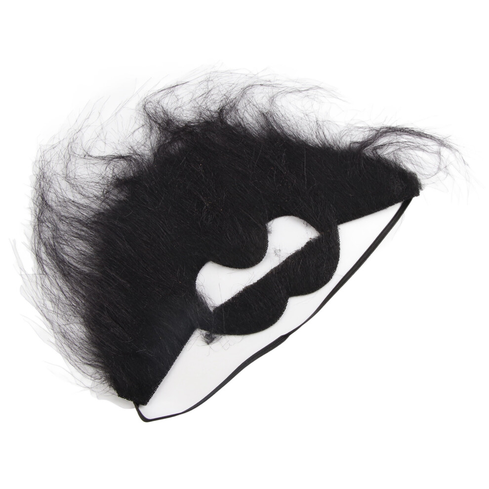 Black Men Fake Beard with Long Mustaches for Party Halloween Christmas Costume