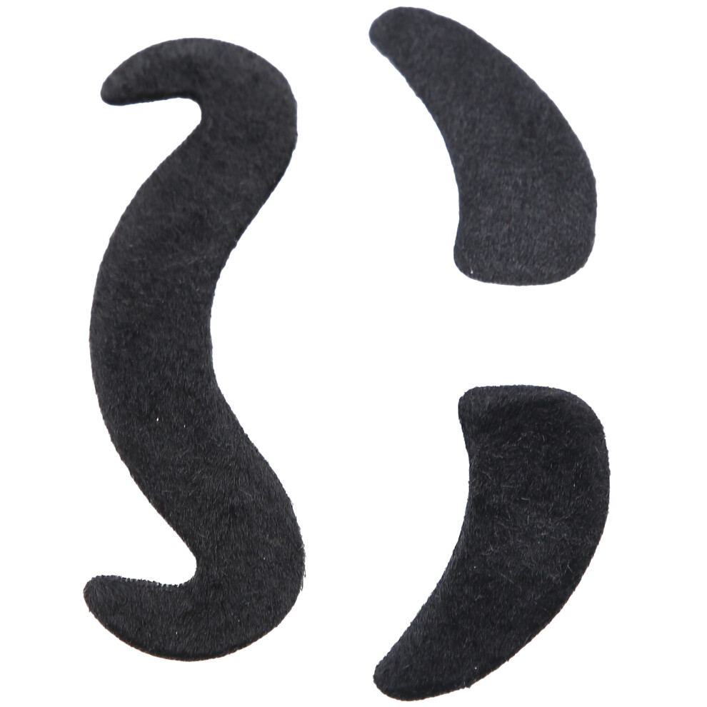Unisex Black Self Adhesive Fake Mustaches Eyebrow For Cosplay Party Festival