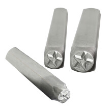 Set of 3 Carbon Steel Five Pointed Star Punch Stamp Set Jewelry