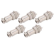 GX16 16 mm connecteur d'aviation 2P+E argenté 450 V 5 A 5 pièces