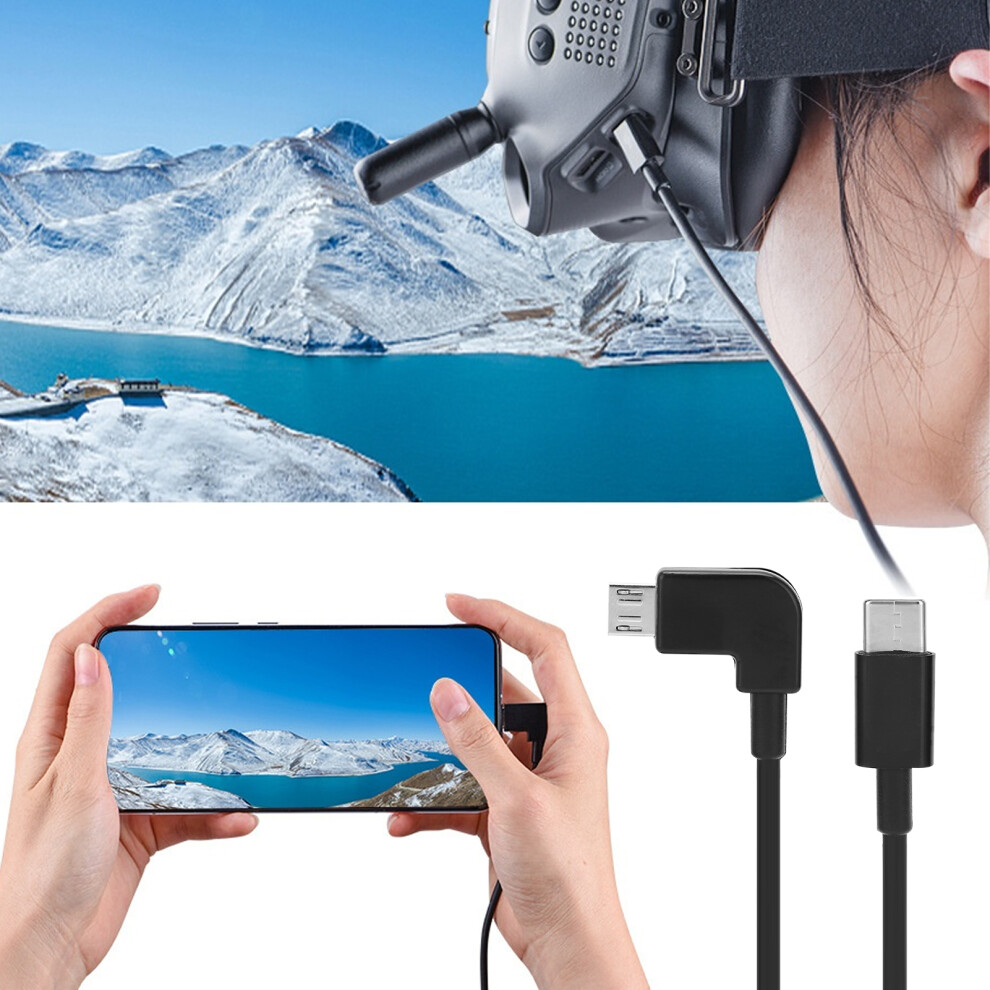 Type C To Micro Usb Data Cable For Fpv Goggles, 1M, Black 8331359205627