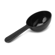 Plastic Food Spoon Round Mouth Spoons with Handle-Black