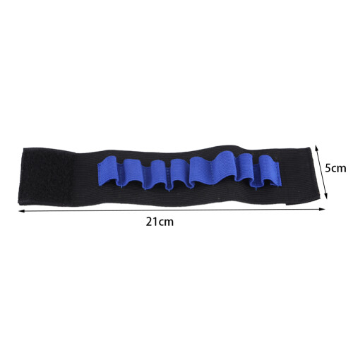 Elastic Wristband for Soft Bullets, Fits 8 EVA Ammo, Black/Blue