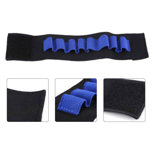 Elastic Wristband for Soft Bullets, Fits 8 EVA Ammo, Black/Blue 2