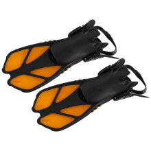 2pcs Adjustable Open Heel Snorkel Fins, TPR+PP, Orange, XL