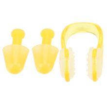 Ensemble bouchons d'oreille en silicone souple et clip nasal jaune 10 g