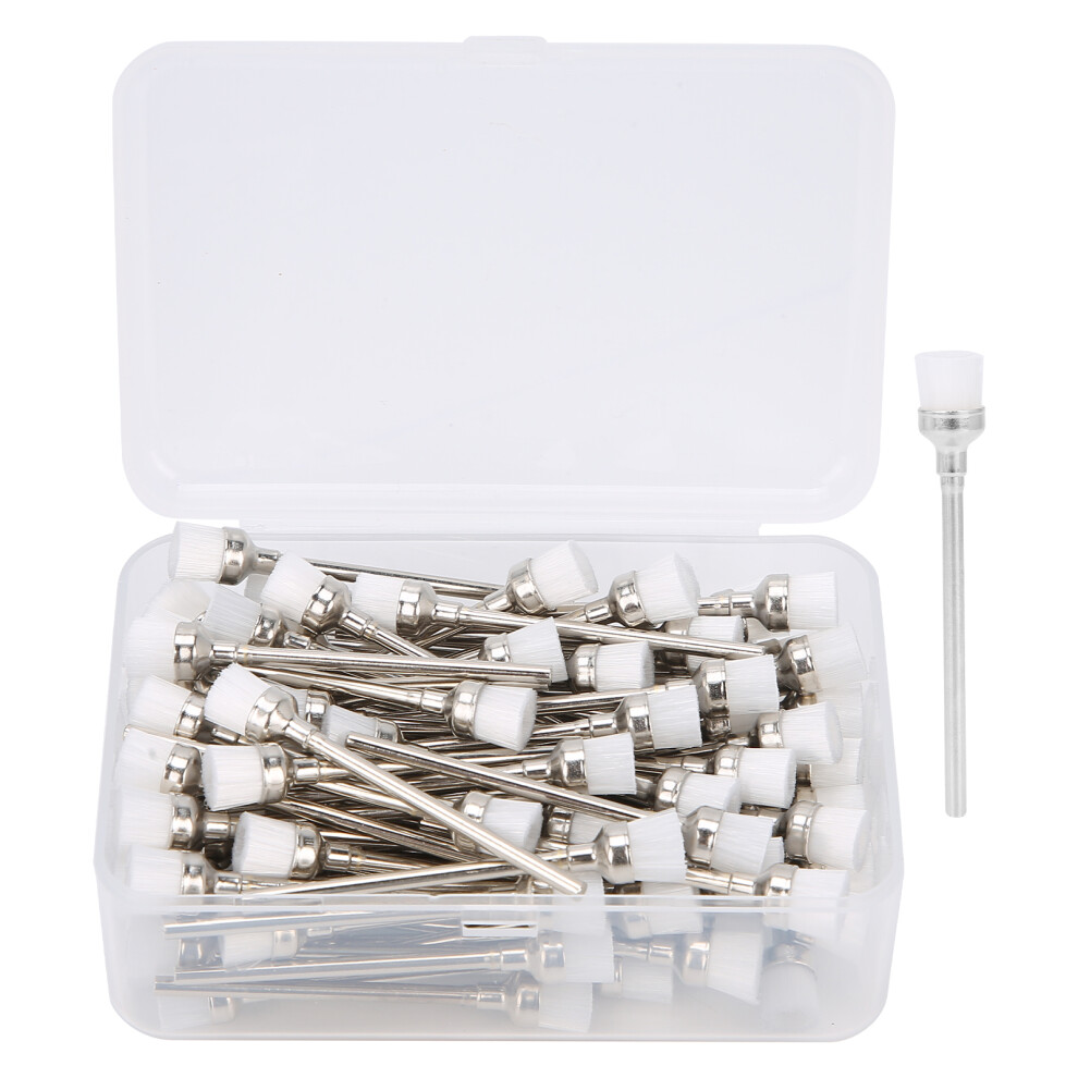 100pcs Stainless Steel Nail Drill Bit Cleaning Brush Manicure Dust Cleaner