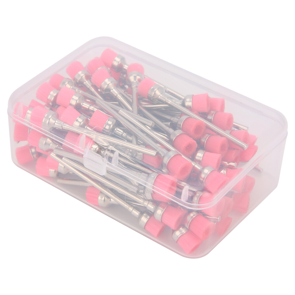 Pink 100Pcs Stainless Steel Nail Drill Bit Cleaning Brushes Â Manicure Tools