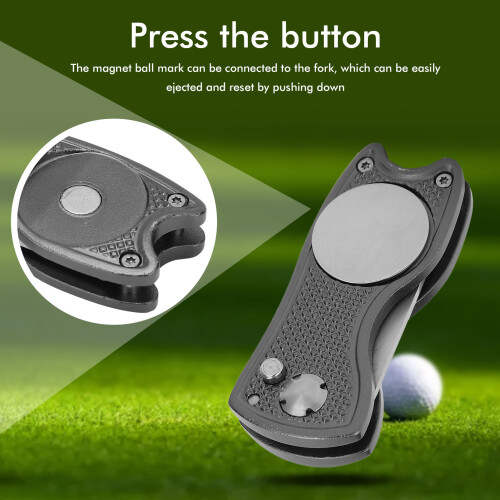 Foldable Stainless Steel Golf Divot Tool, Gray, 12cm Length 2