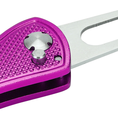 Foldable Stainless Steel Golf Divot Tool with Purple Handle, 12cm 2