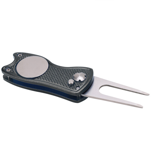 Stainless Steel Foldable Golf Divot Repair Tool 12cm Black 2