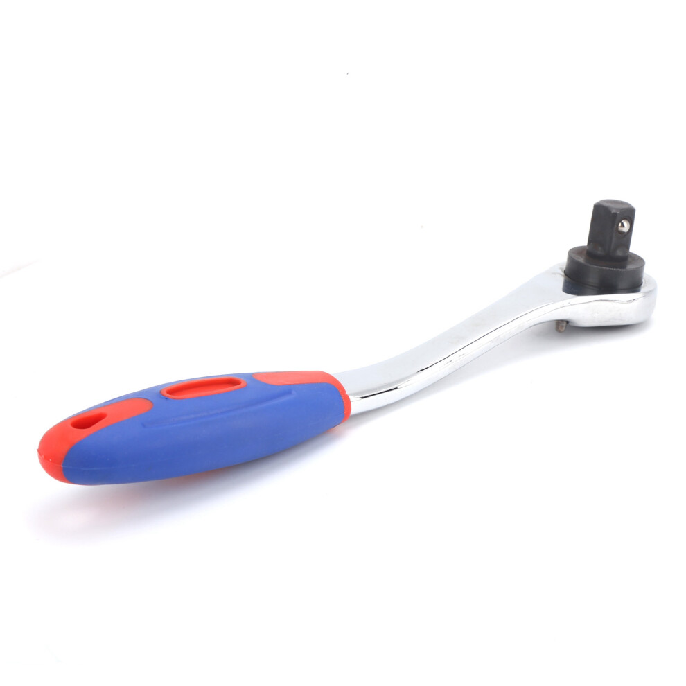 3/8In 72 Teeth Chrome Vanadium Steel Ratchet Wrench Red+Blue 9401359212303