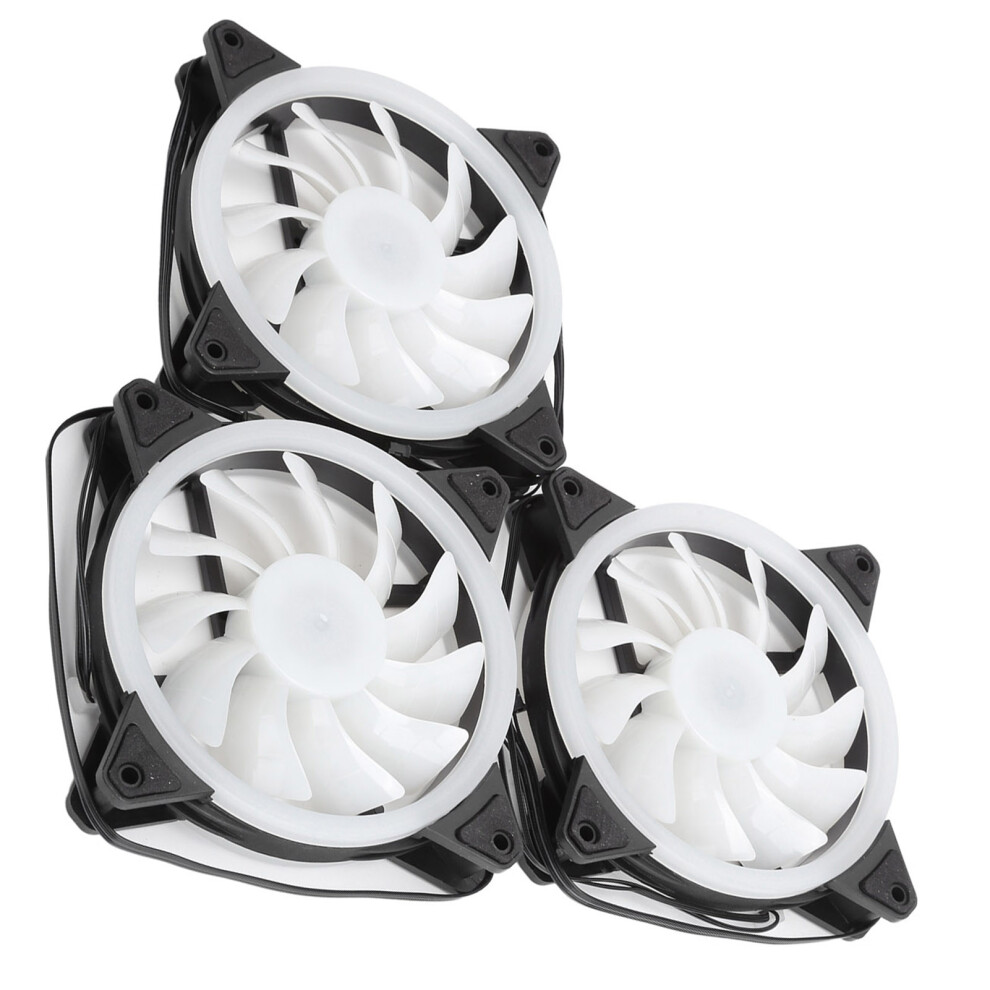 3Pcs 120Mm Rgb Computer Cooling Fans Withmute Remote, Dual Lights 4641359216351