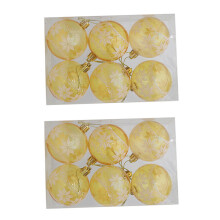 Set of 2 Christmas Tree Bauble Festives-transparent yellow
