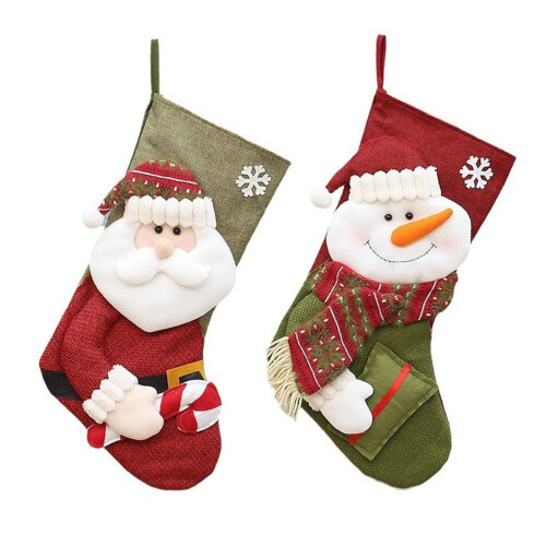 Weihnachtsstrumpf, schöne Schneemann-Santa-Muster für-B 1