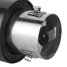 Verstellbarer Edelstahl-Auspuffrohr-Adapter mit LED, passend für Durchmesser von 1,4 bis 2,5 Zoll