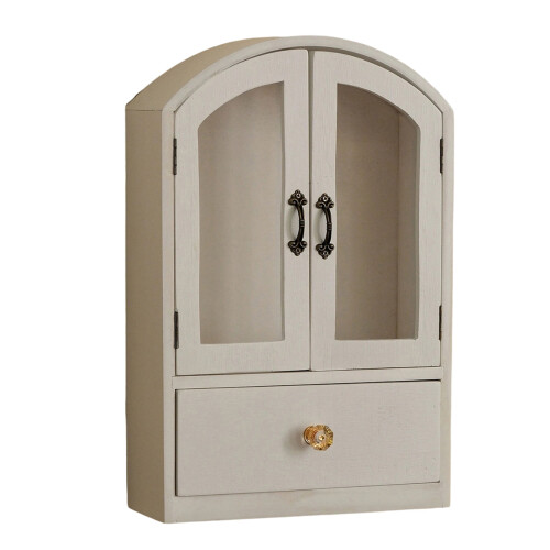 Wooden Desktop Display Cabinet With-White dome with two