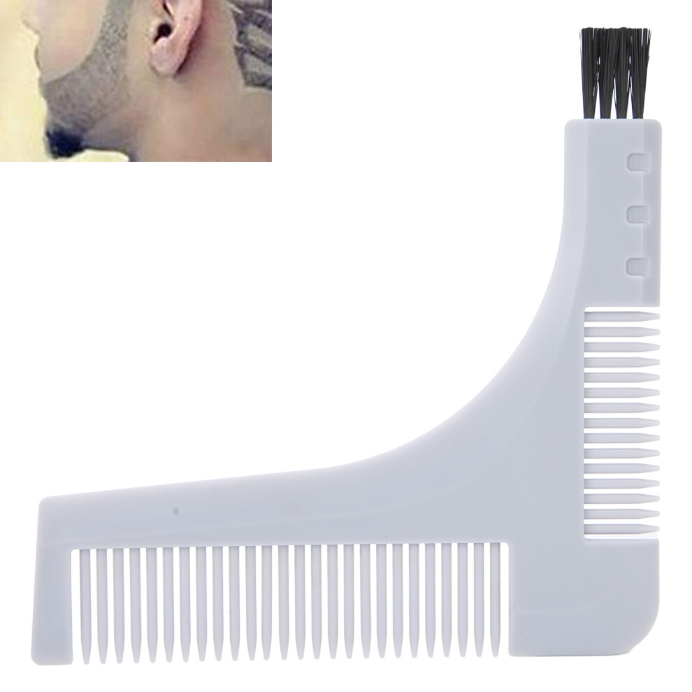 Gray L-Shaped Men Beard Shaping Comb In Mustache & Beard Trimming Guide Tool