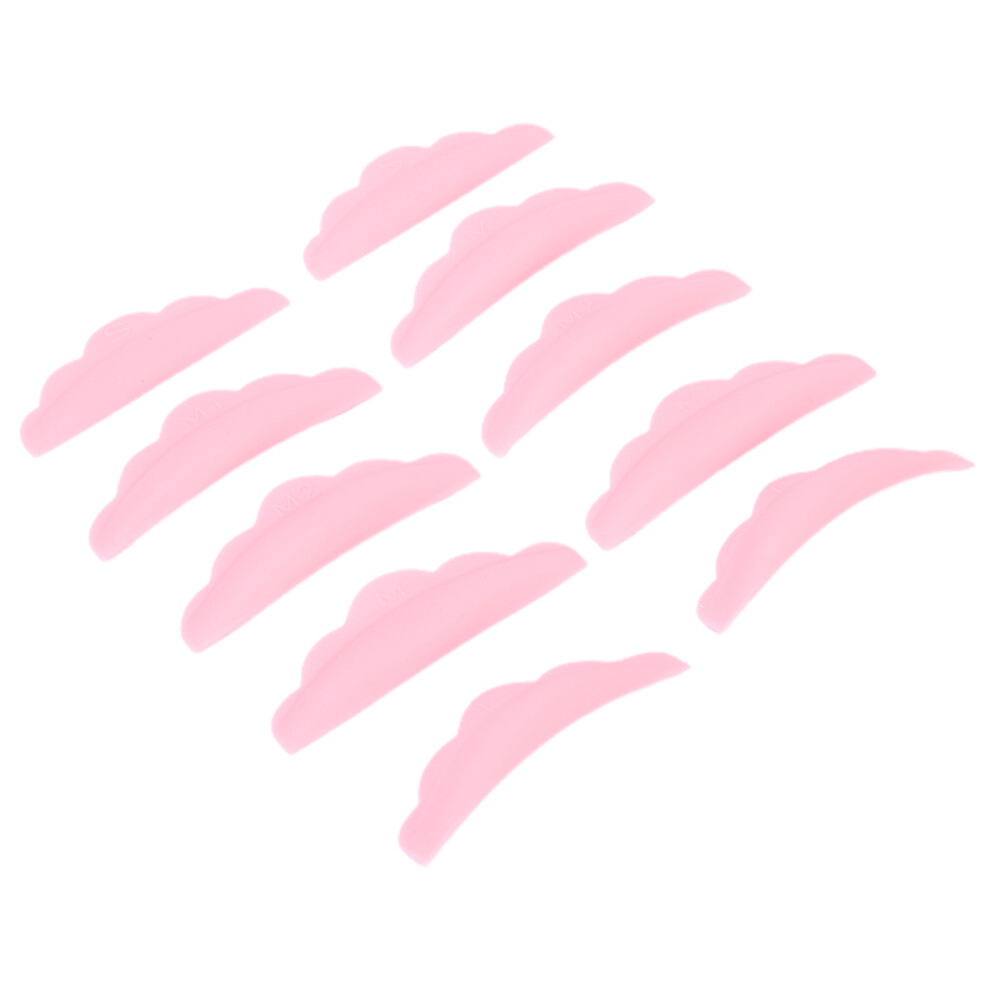 5 Pairs Silicone Eyelash Perming Shields Set - Reusable Makeup Tools Pink