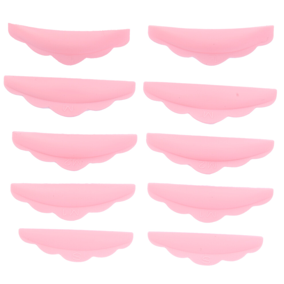 5 Pairs Reusable Silicone Eyelash Perming Shield Pads, Pink, Multiple Sizes