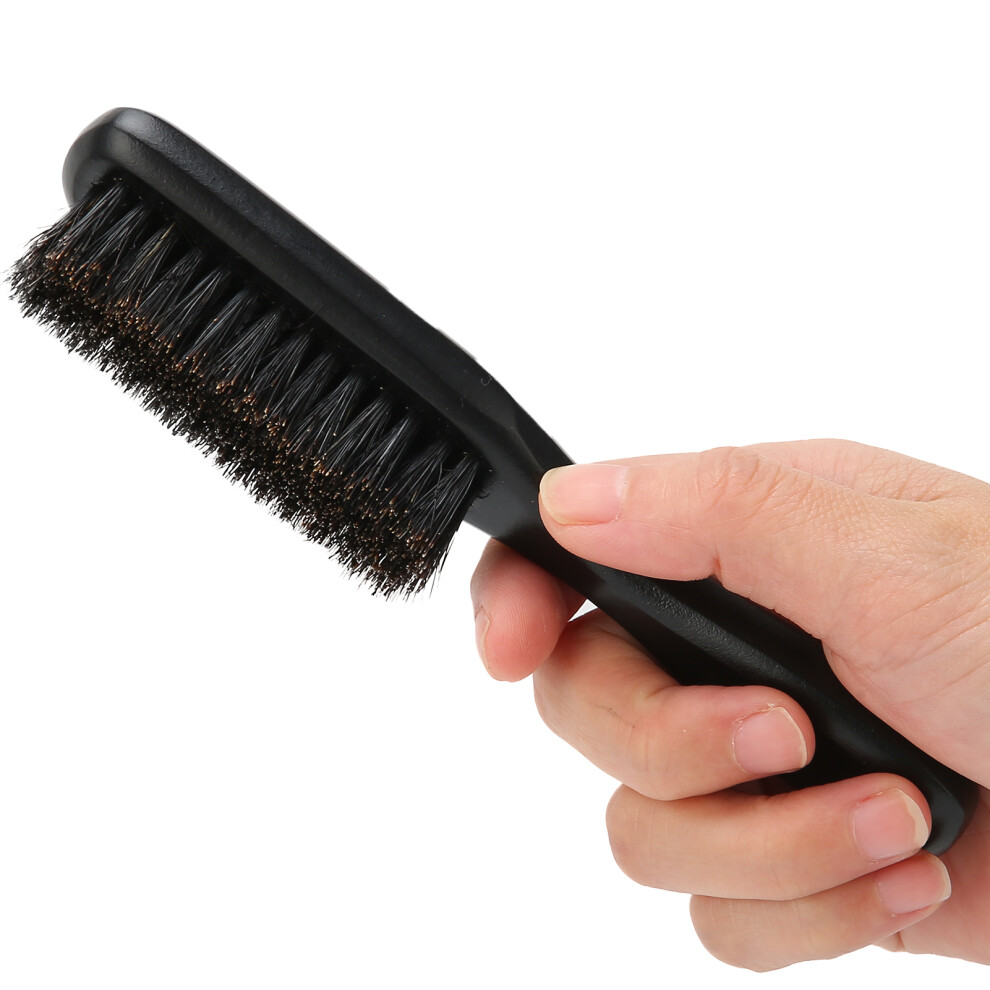 Natural Boar Bristle Beard Brush with Wooden Handle - Black Anti-Itch