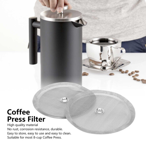 2 Stück 100 Mesh Edelstahl-Kaffeepresse Filterbildschirm 10,1 cm 2