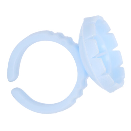 Blue 100pcs Disposable Eyelash Glue Ring Cups for Eyelash Extensions 2