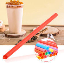 Bunte 100 Stück breite Plastikstrohhalme für Milchtee & Smoothies