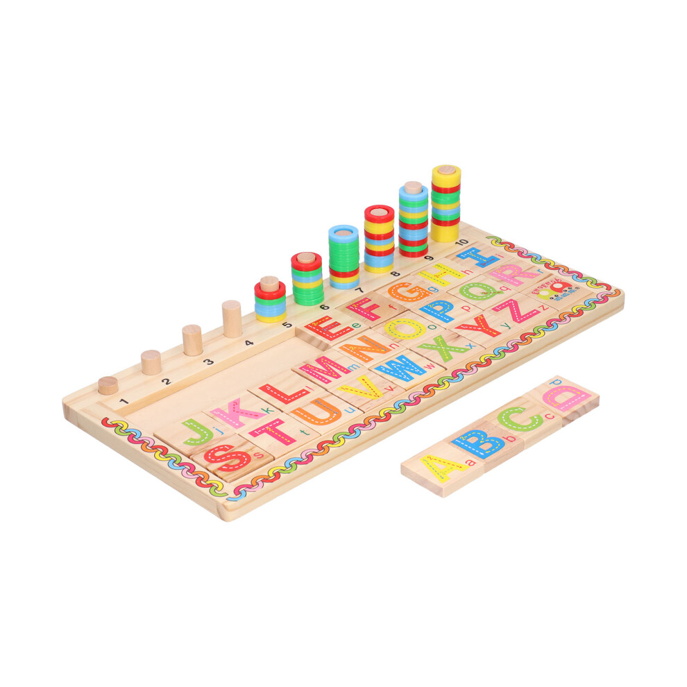 Wooden Alphabet Matching Board Kids Educational Toy 40.8x19cm-image-OPC-PMTMXVX-NEW