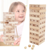 51 Stück Holz-Turmturm-Bausteine Bauklötze Spielzeug für Kinder & Erwachsene