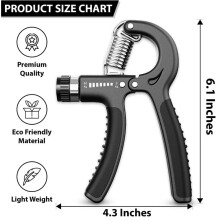 (Default) Hand Grip Strengthener 5-60 kg Resistance Stainless Steel Springs