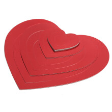 Ornamenti 3D rossi per biglietti d'amore (Mini-XL) in carta