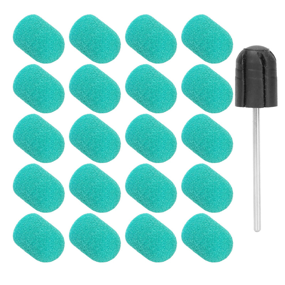 Green Nail Sanding Cap Drill Bit Set 10x15mm for Polishing and Art
