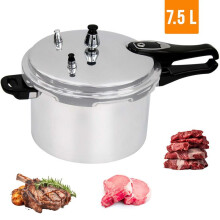 (7.5L PRESSURE COOKER) 3.5-6-7.5L Pressure Cooker Stainless Steel Dual Handle aluminum Kitchen Catering Cookware