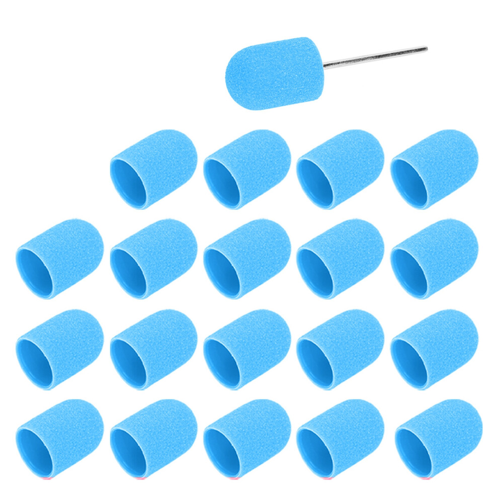 16x25mm Blue Nail Art Sanding Cap Set for Polishing & Trimming
