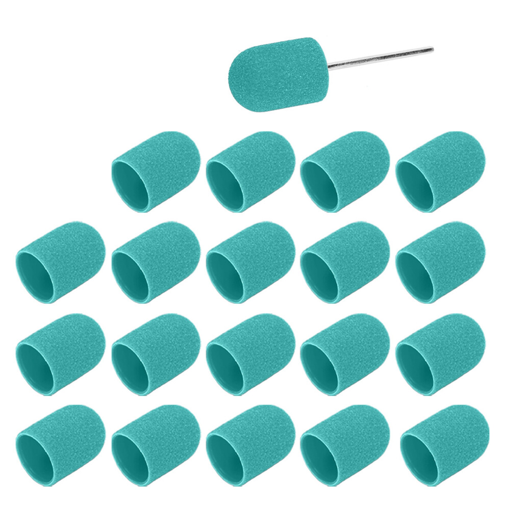 16x25mm Green Nail Sanding Cap Set for Polishing & Trimming