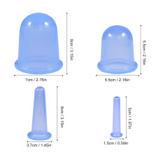 Silicone Anti Cellulite Vakuum-Peelingen mit Rollen - Blau, 4 Größen
