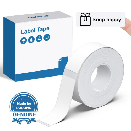 (White) POLONO Label Maker Machine with Tape, P31S Portable Bluetooth Label Printer, Wireless Handheld Sticker Maker Mini Label Makers with 2