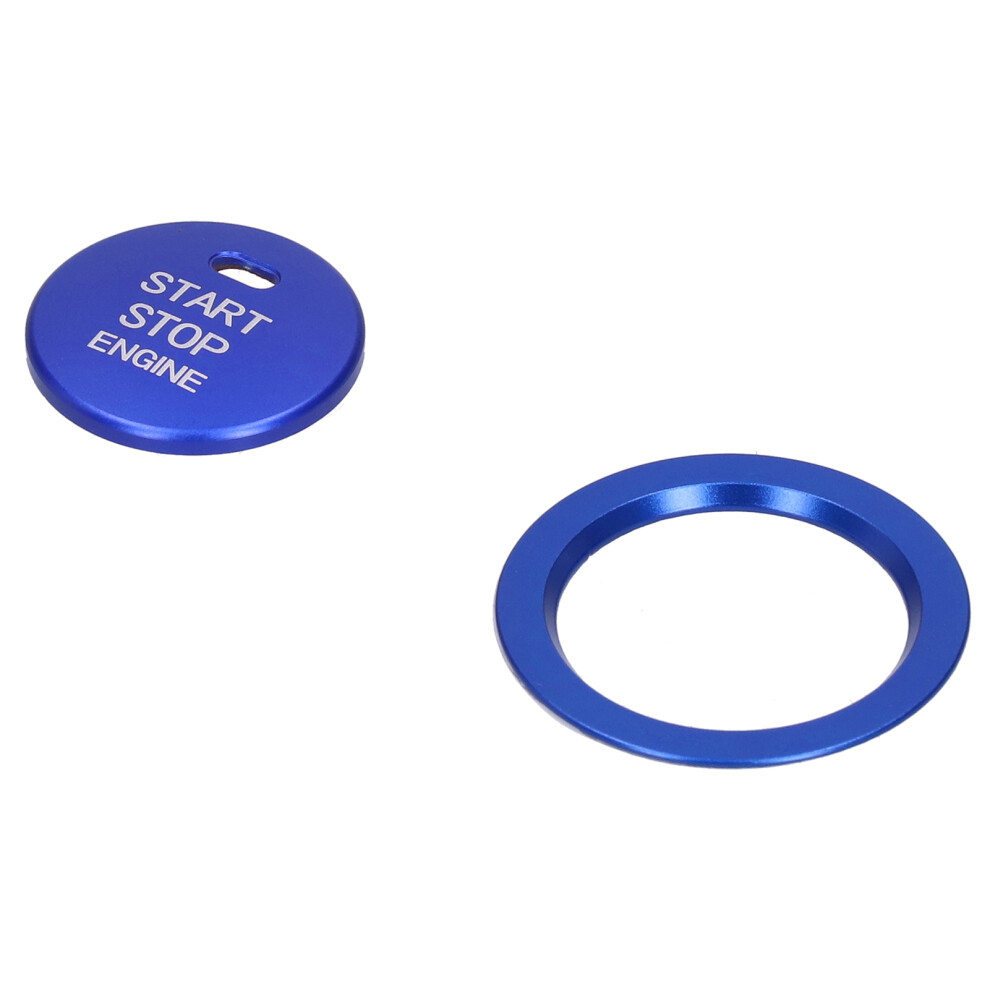 Aluminum Alloy Start Stop Button Cover For Car Interior 2Pcs Blue 8031359245042