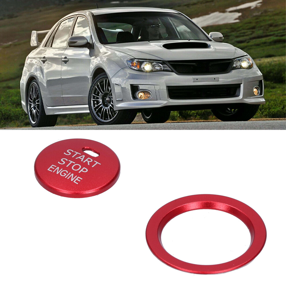 Scratch-Proof Engine Start Stop Button Trim Aluminum 2Pcs Set Red 4241359245063
