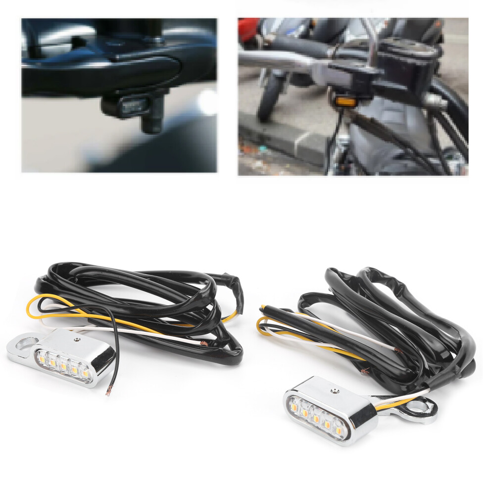 2Pcs Dc12v Led Motorcycle Turn Signal S For Xl 48 72 1200 883 2004-2020 Chrome Light/Silver 7691359246237