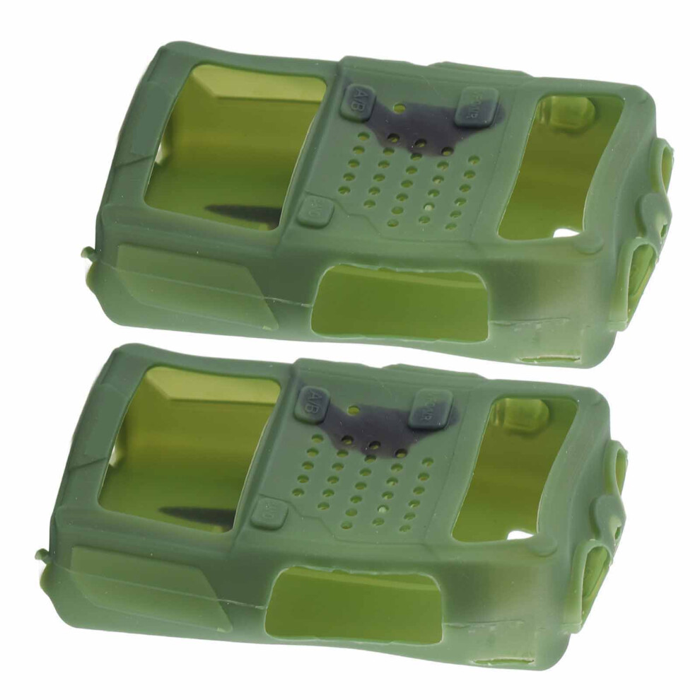 2Pcs Silicone Protective Cover For Baofeng Uvâ5R Walkie Talky Green 5031359247155