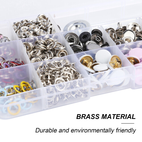 Snap Fasteners Kit with Brass Prong Buttons & Easy Installation Tools 2