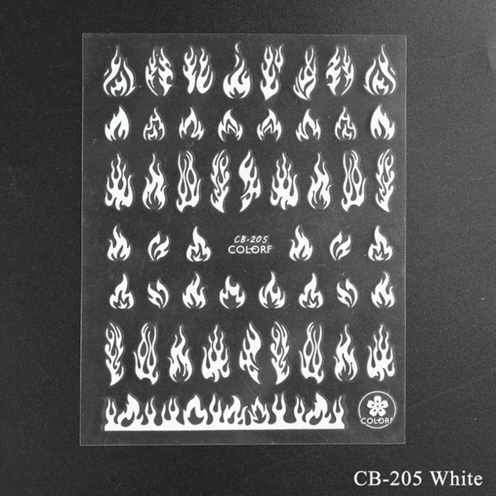 Flame Nail Art Decals 10.5x8cm Self-Adhesive Manicure Stickers