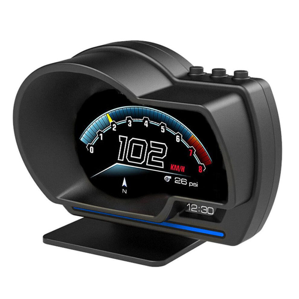 Smart Hud Speedometer With Obd2+Gps Turbo Rpm & Alarm For Cars 7601359248124