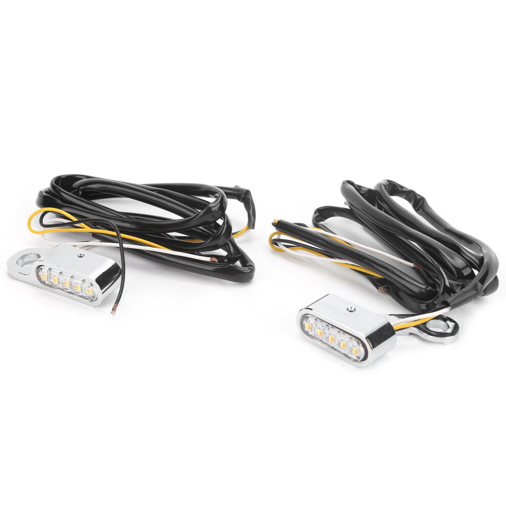 2Pcs Dc12v Motorcycle Led Turn Signal Lights Â Chrome For Xl 48 72 1200 883 (2004-2020) Silver 4981359249653