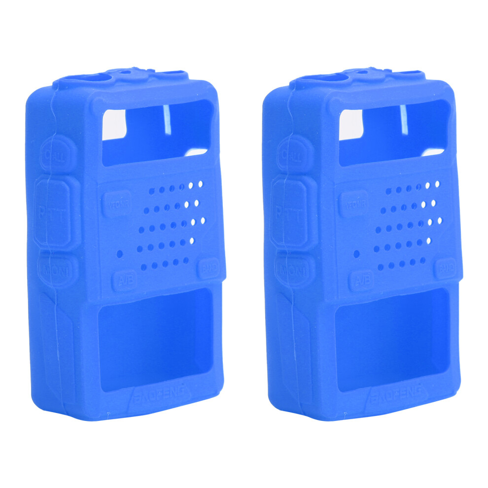 2Pcs Silicone Cover For Baofeng Uvâ5R Mini Walky Talky Protectors Blue 8281359250601