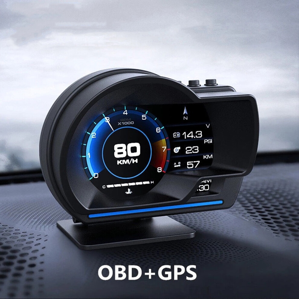 Wireless Car Hud Obd2+Gps Speed & Rpm Gauge For Car Truck Turbo Monitoring 9491359251594